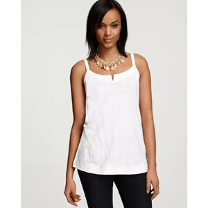 NWOT Eileen Fisher Women's White Linen Jersey Camisole with Adjustable Straps XL